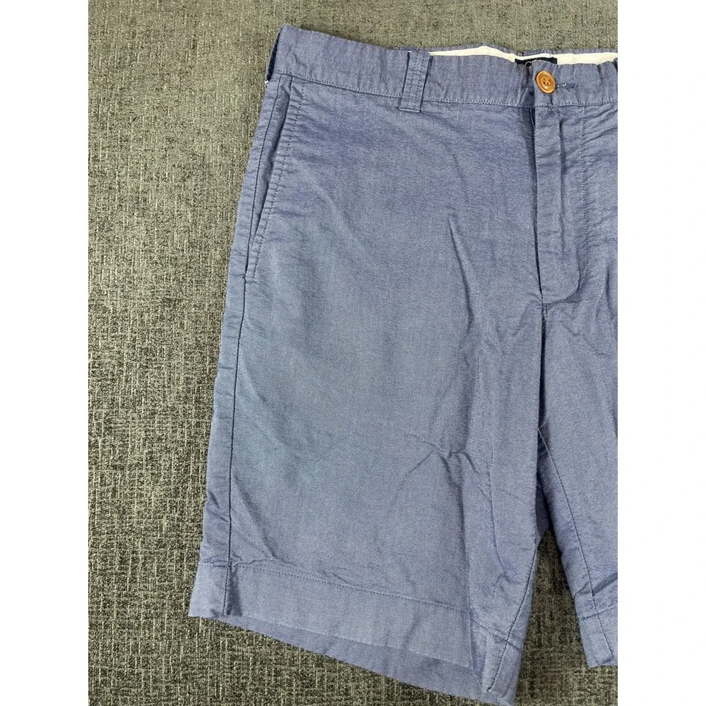 J.Crew Gramercy Mens Blue Micro Pattern Flat Front Shorts Size 32w 9 Inch Inseam